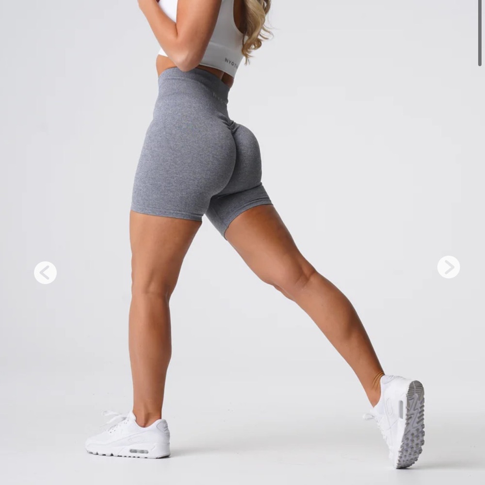 NVGTN GREY Scrunch Seamless Shorts SIZE M